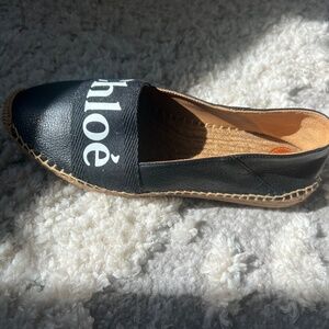 CHLOÉ Woody Logo Convertible Espadrille Flat EU 39